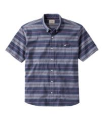 Men's Comfort Stretch Oxford Shirt, Slightly Fitted Untucked Fit,  Short-Sleeve