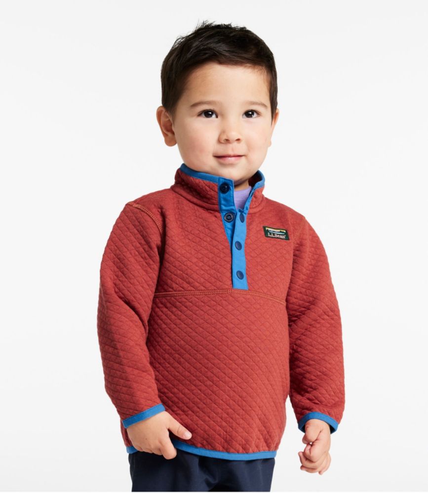 Infants' and Toddler's Quilted Quarter-Snap Pullover, Light Mahogany, small image number 2