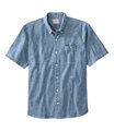 Men's Comfort Stretch Chambray Shirt, Short-Sleeve, Indigo, small image number 0