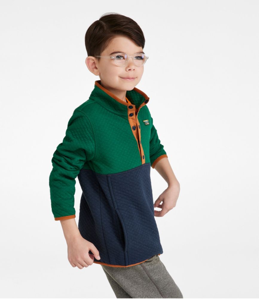 Kids' Quilted Quarter-Snap Pullover, Colorblock, Nautical Navy/Vintage Indigo, small image number 3