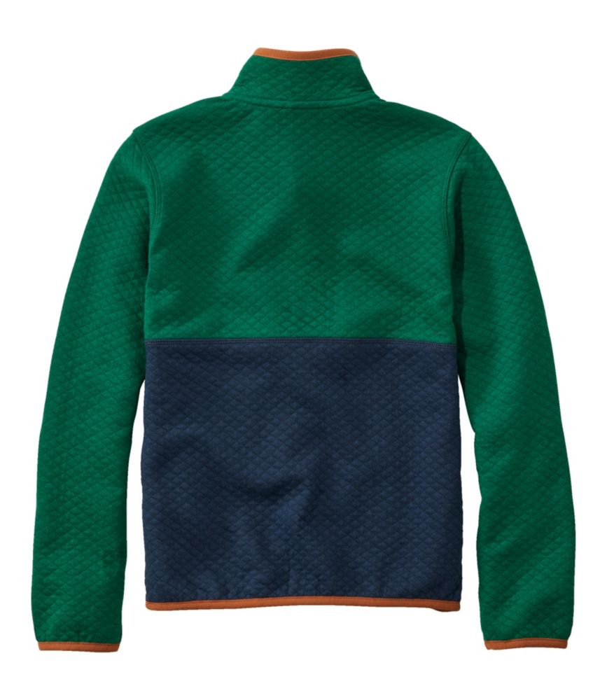 Kids' Quilted Quarter-Snap Pullover, Colorblock, Cool Sea Blue/Warm Teal, small image number 4