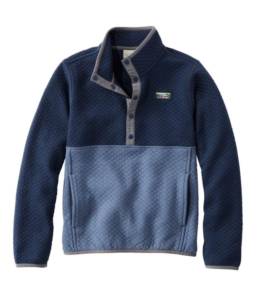 Kids' Quilted Quarter-Snap Pullover, Colorblock, Nautical Navy/Vintage Indigo, small image number 1