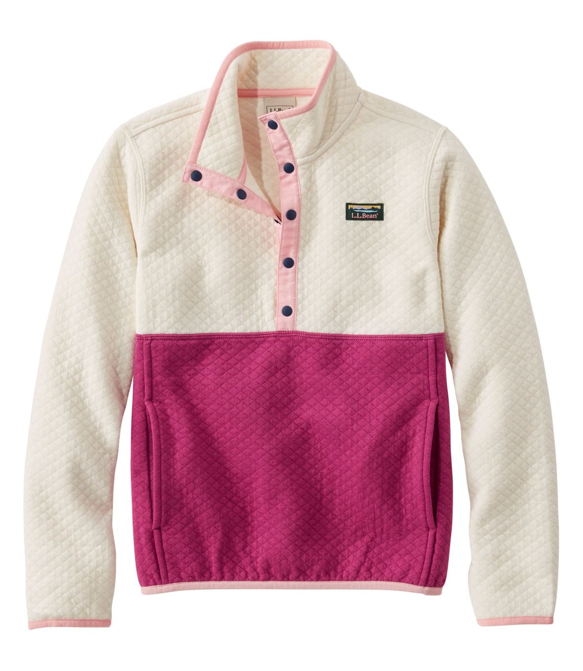 Kids' Quilted Quarter-Snap Pullover, Colorblock