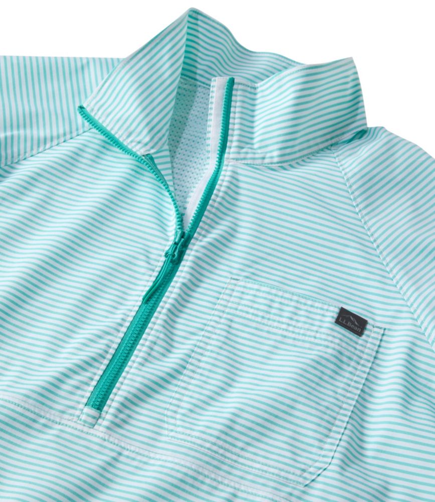 Women's Everyday SunSmart® Woven Shirt, Quarter-Zip Pullover Colorblock