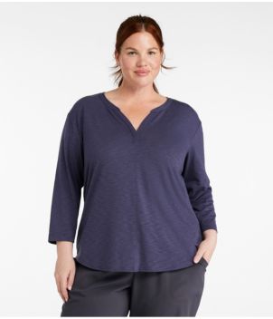 Women's Streamside Tee, Three-Quarter-Sleeve Splitneck