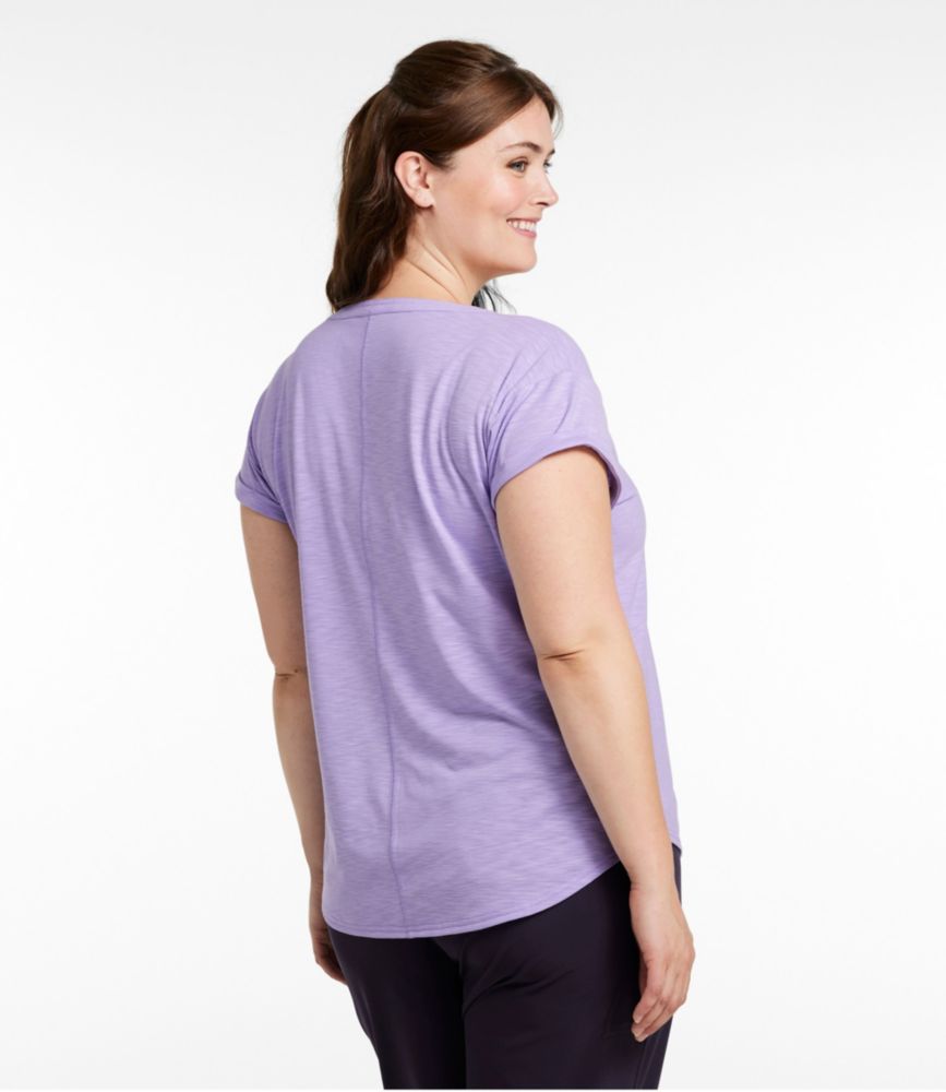 Women's Streamside Tee, Short-Sleeve Splitneck, Dark Periwinkle, small image number 3