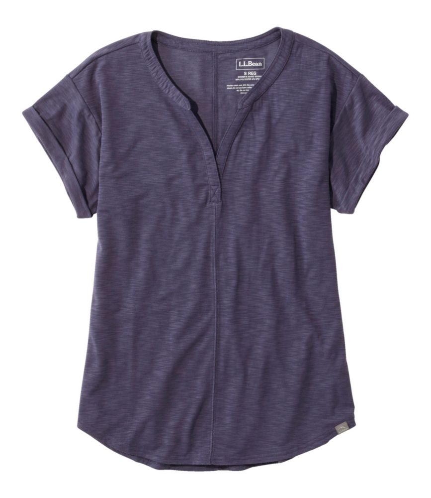 Women's Streamside Tee, Short-Sleeve Splitneck, Dark Periwinkle, small image number 1