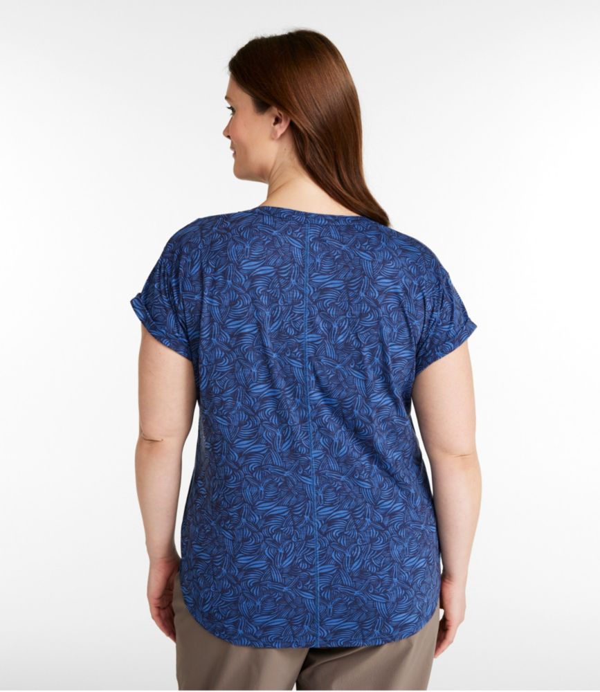 Women's Streamside Tee, Short-Sleeve Splitneck Print, Darkest Navy Botanical, small image number 3