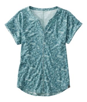 Women's Streamside Tee, Short-Sleeve Splitneck Print