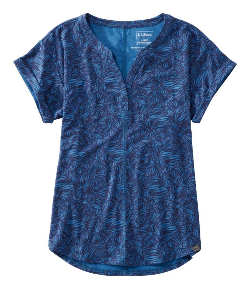 Women's Streamside Tee, Short-Sleeve Splitneck Print