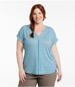 Women's Streamside Tee, Short-Sleeve Splitneck Print
