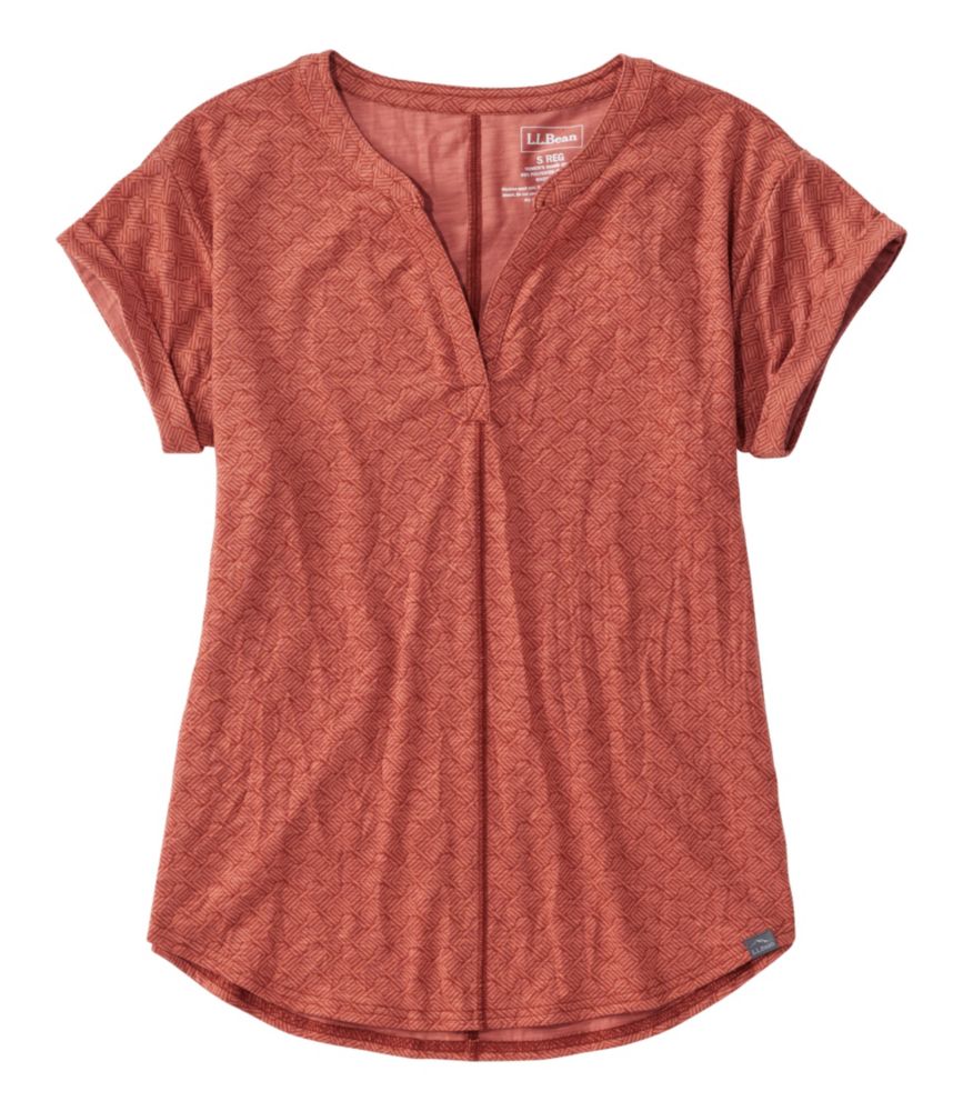 Women's Streamside Tee, Short-Sleeve Splitneck Print