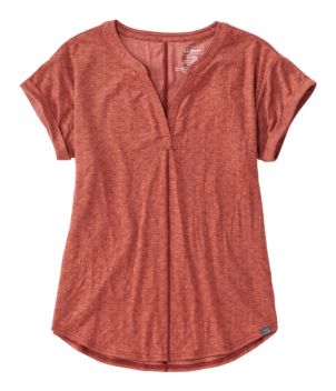 Women's Streamside Tee, Short-Sleeve Splitneck Print