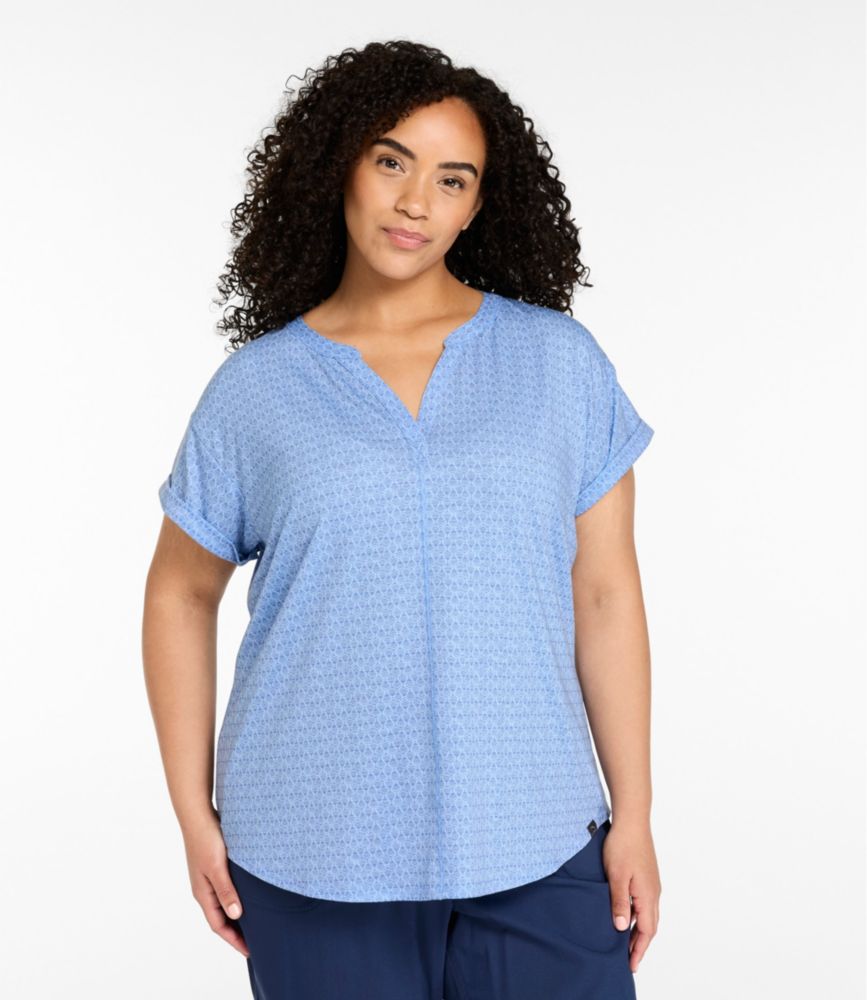 Women's Streamside Tee, Short-Sleeve Splitneck Print
