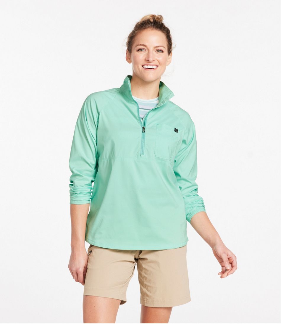 L.L.Bean womens medium 1/4 zip pullover sweater solid green fleece long  sleeve