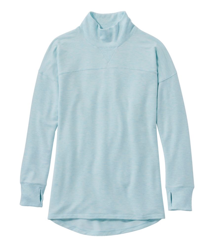 Women's SoftFlex Mockneck Pullover, Cool Sea Blue Heather, small image number 1