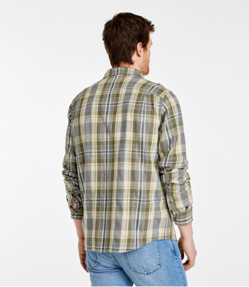 Men's Signature Heritage Textured Flannel Shirt, American Khaki, small image number 3