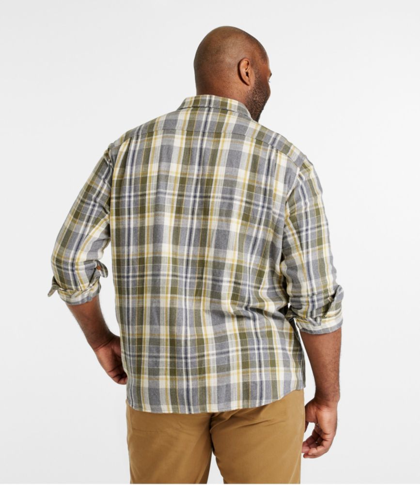 Men's Signature Heritage Textured Flannel Shirt, Dark Gold, small image number 5