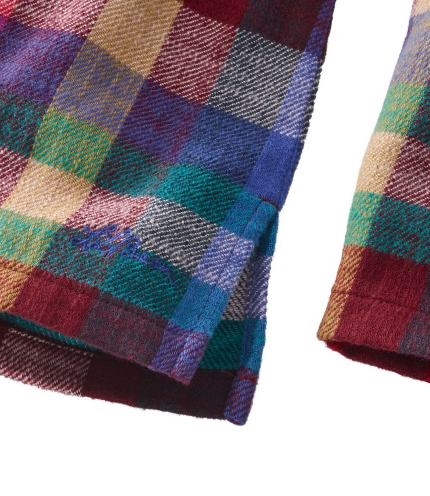 Women's Signature Heritage Textured Flannel Shirt, Quarter-Zip, Light Mauve Scenic, small image number 5