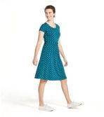 Women's Summer Knit Dress, Scoopneck Print