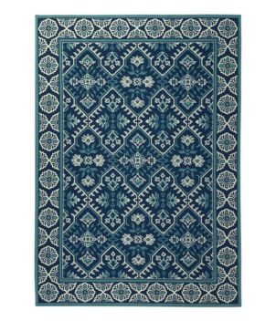 Indoor/Outdoor Floral Border Rug