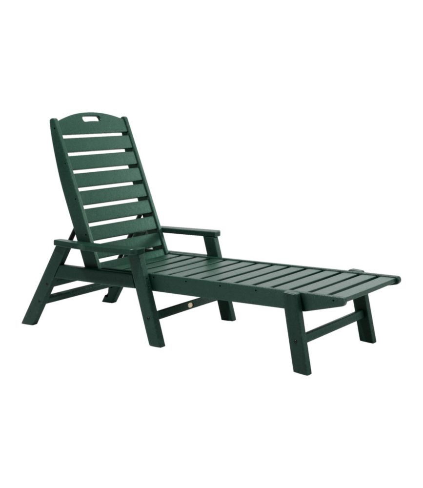 All-Weather Chaise Lounger with Arms, Green, small image number 1