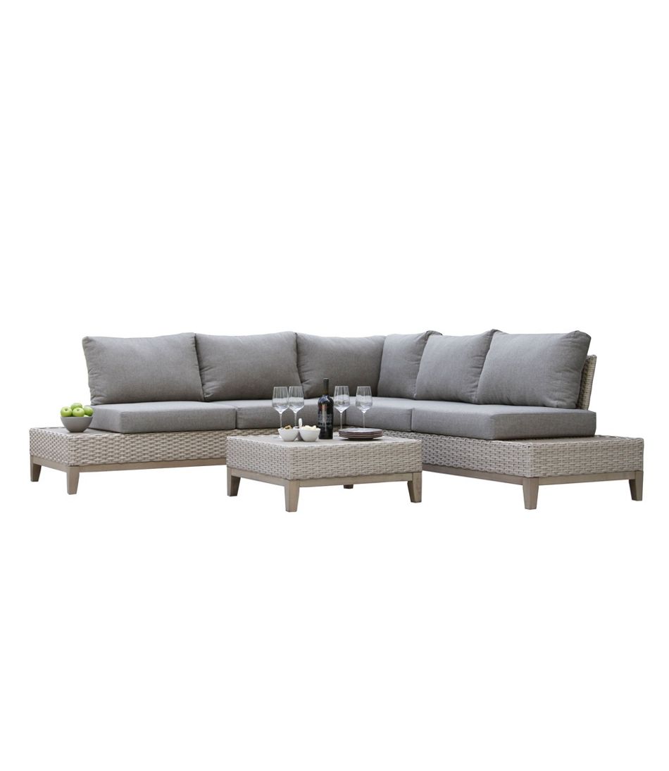 Weather-Resistant Wicker 98" x 98" Sectional and Coffee Table Set