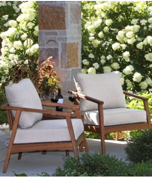 Eucalyptus Patio Chair, Set of Two