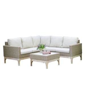 Weather-Resistant Wicker 80" x 80" Sectional and Coffee Table Set