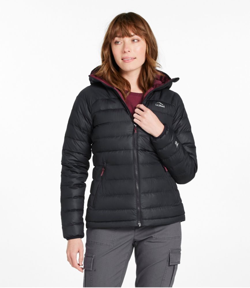 Women's Bean's Down Hooded Jacket, Dark Pine, small image number 2