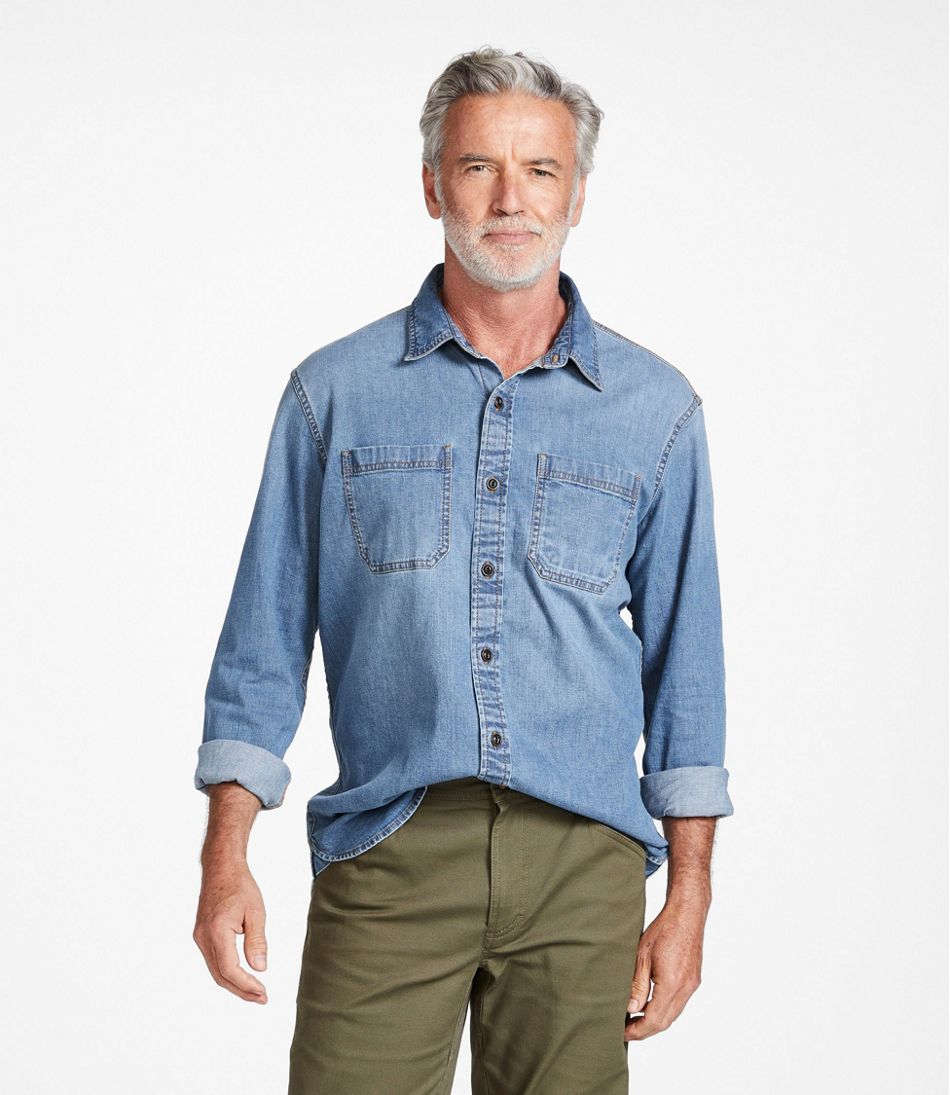 Men's BeanFlex® Denim Shirt, Traditional Untucked Fit
