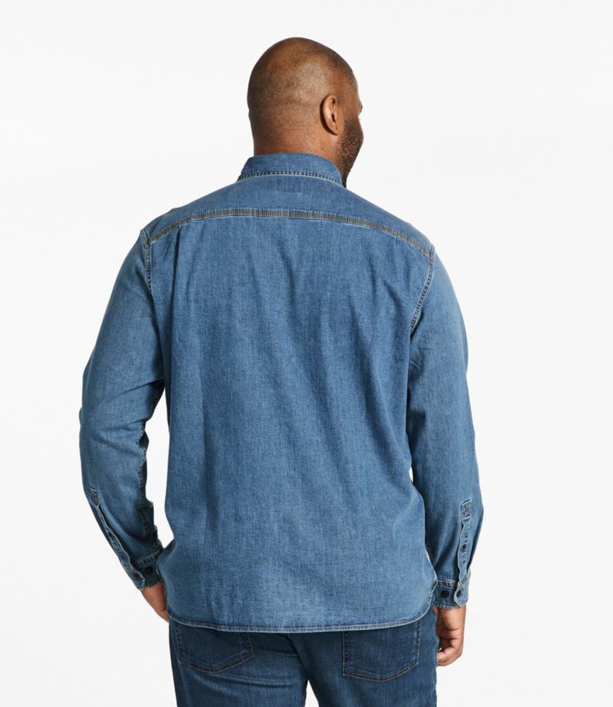 Men's BeanFlex® Denim Shirt, Traditional Untucked Fit, Asphalt, small image number 5