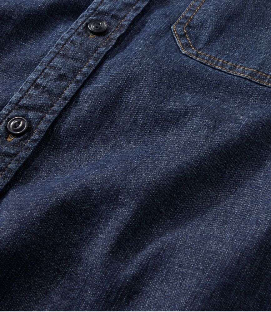 Men's BeanFlex® Denim Shirt, Traditional Untucked Fit, Dark Indigo, small image number 6