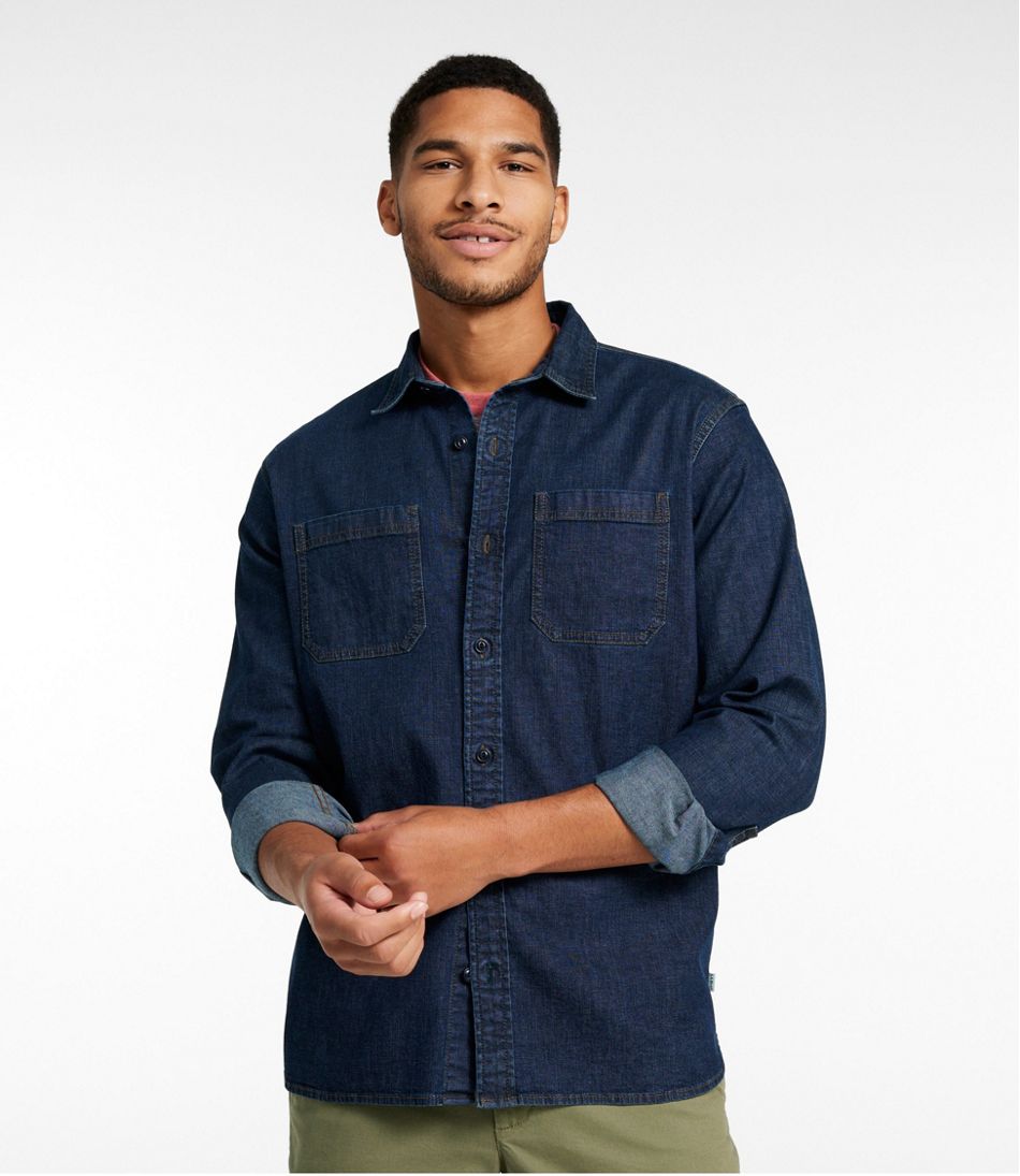 Men's BeanFlex® Denim Shirt, Traditional Untucked Fit Men's BeanFlex® Denim Shirt, Traditional Untucked Fit