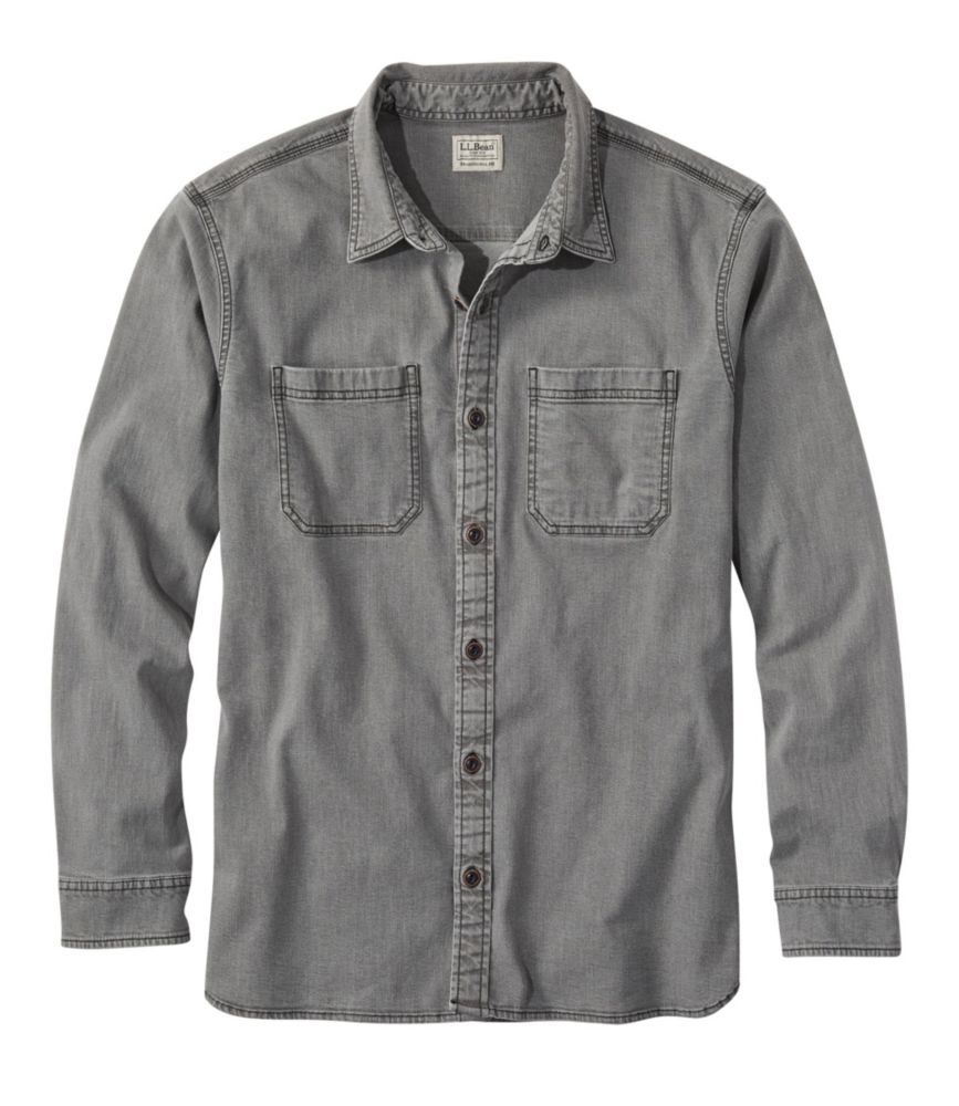 Men's BeanFlex® Denim Shirt, Traditional Untucked Fit, Asphalt, small image number 1