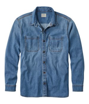 Men's BeanFlex Denim Shirt, Traditional Untucked Fit