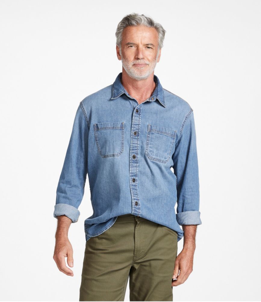 Men's BeanFlex® Denim Shirt, Traditional Untucked Fit