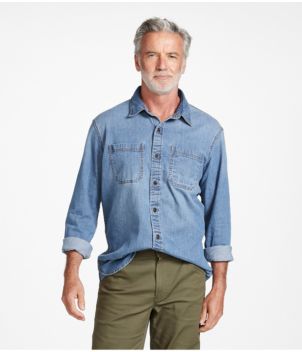 Men's BeanFlex® Denim Shirt, Traditional Untucked Fit