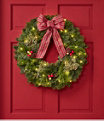 Tartan Lighted Wreath, One Color, small image number 0