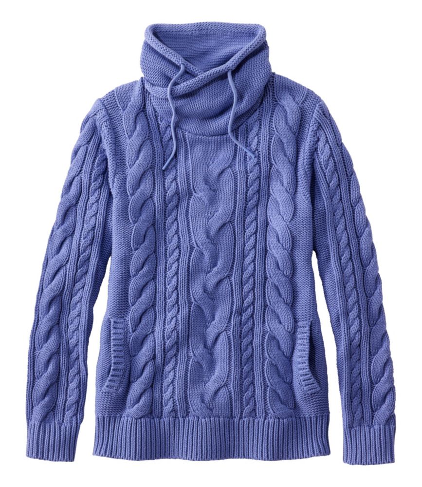 Women's Double L® Mixed-Cable Sweater, Funnelneck