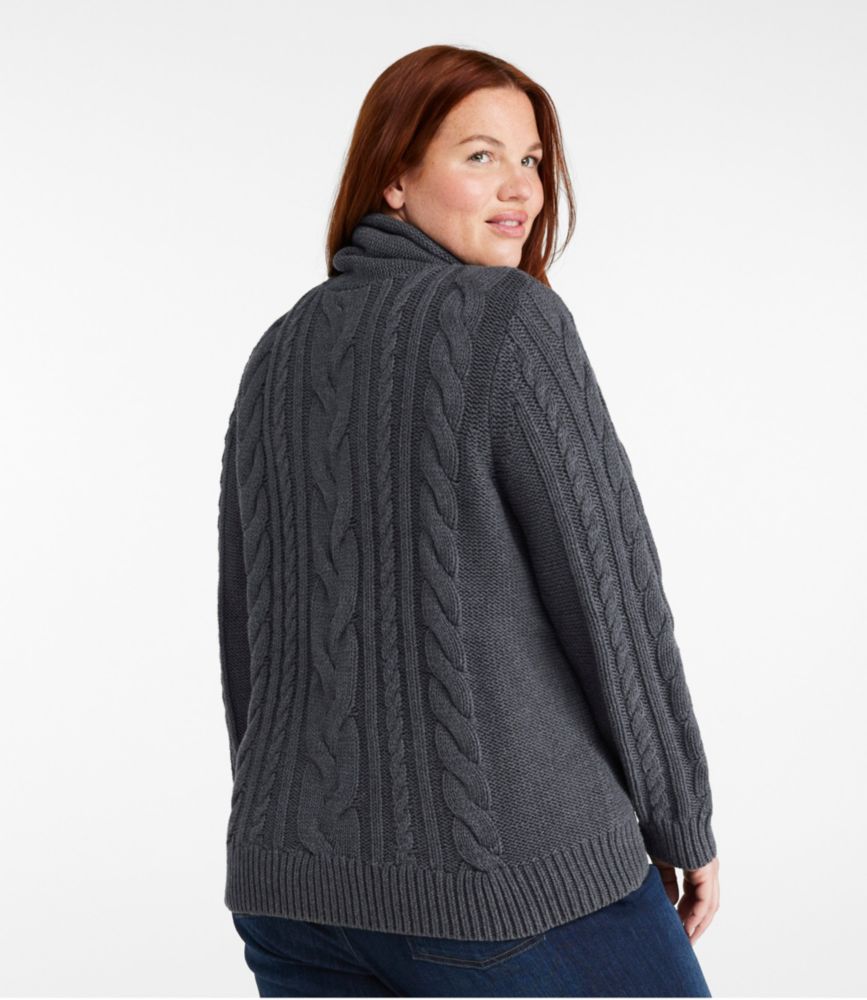 Women's Double L® Mixed-Cable Sweater, Funnelneck
