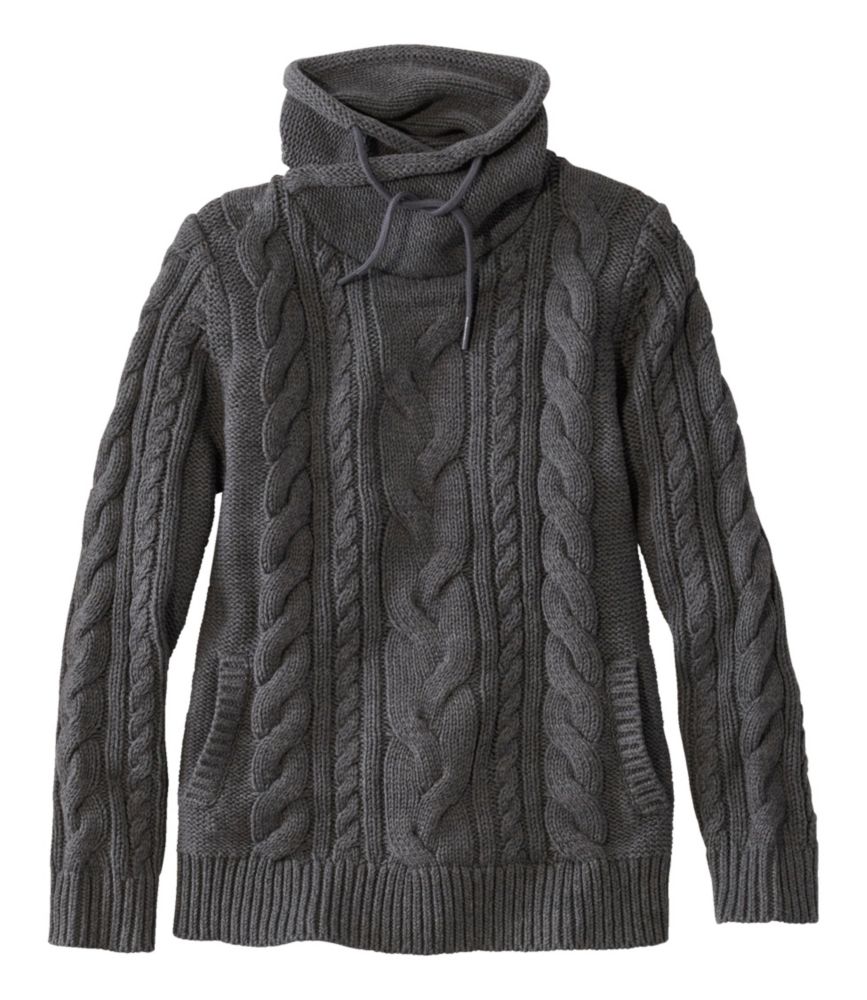 Women's Double L® Mixed-Cable Sweater, Funnelneck