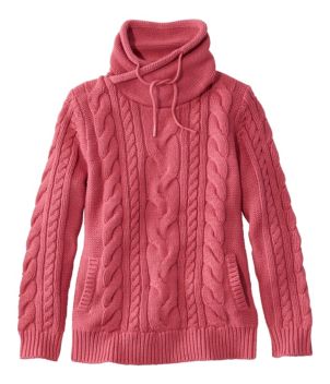 Women's Double L® Mixed-Cable Sweater, Funnelneck