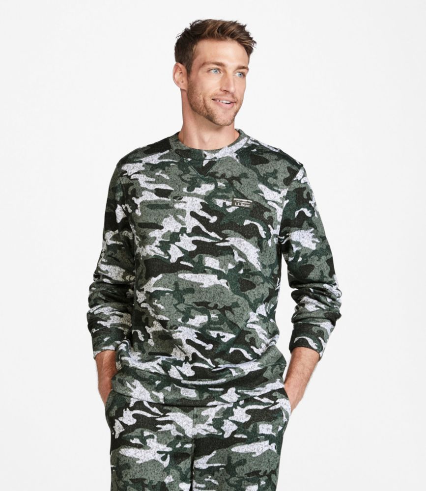 Men's Lightweight Sweater Fleece Top, Long-Sleeve, Print, , small image number 2