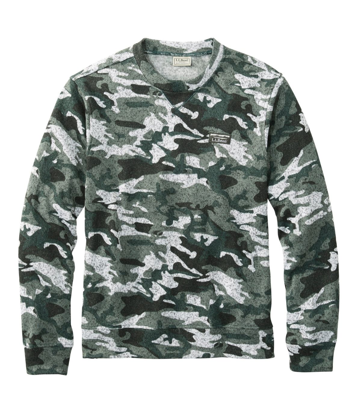 Men's Lightweight Sweater Fleece Top, Long-Sleeve, Print