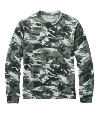 Men's Lightweight Sweater Fleece Top, Long-Sleeve, Print