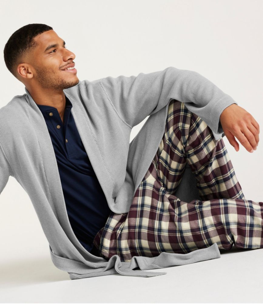 Men's Fleece-Lined Flannel Lounge Pants, Coal, small image number 6