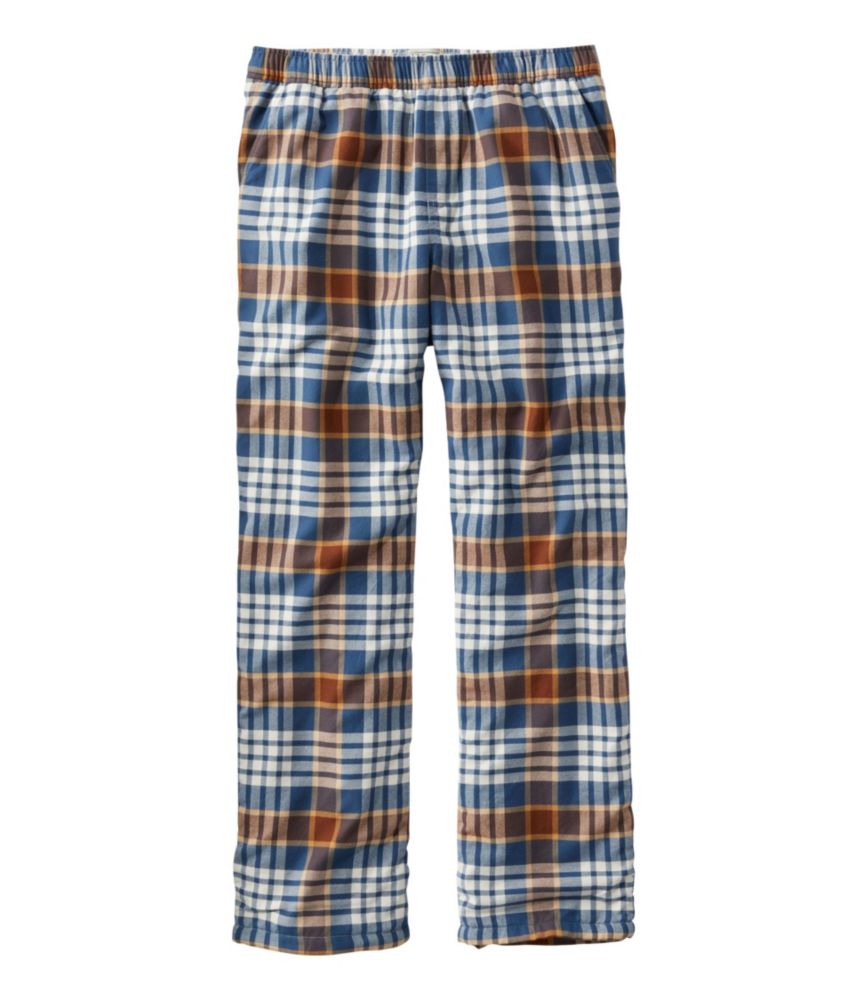 Men's Fleece-Lined Flannel Lounge Pants, Bright Mariner, small image number 1