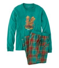 L.L.Bean Scotch Plaid Flannel Pajamas Regular