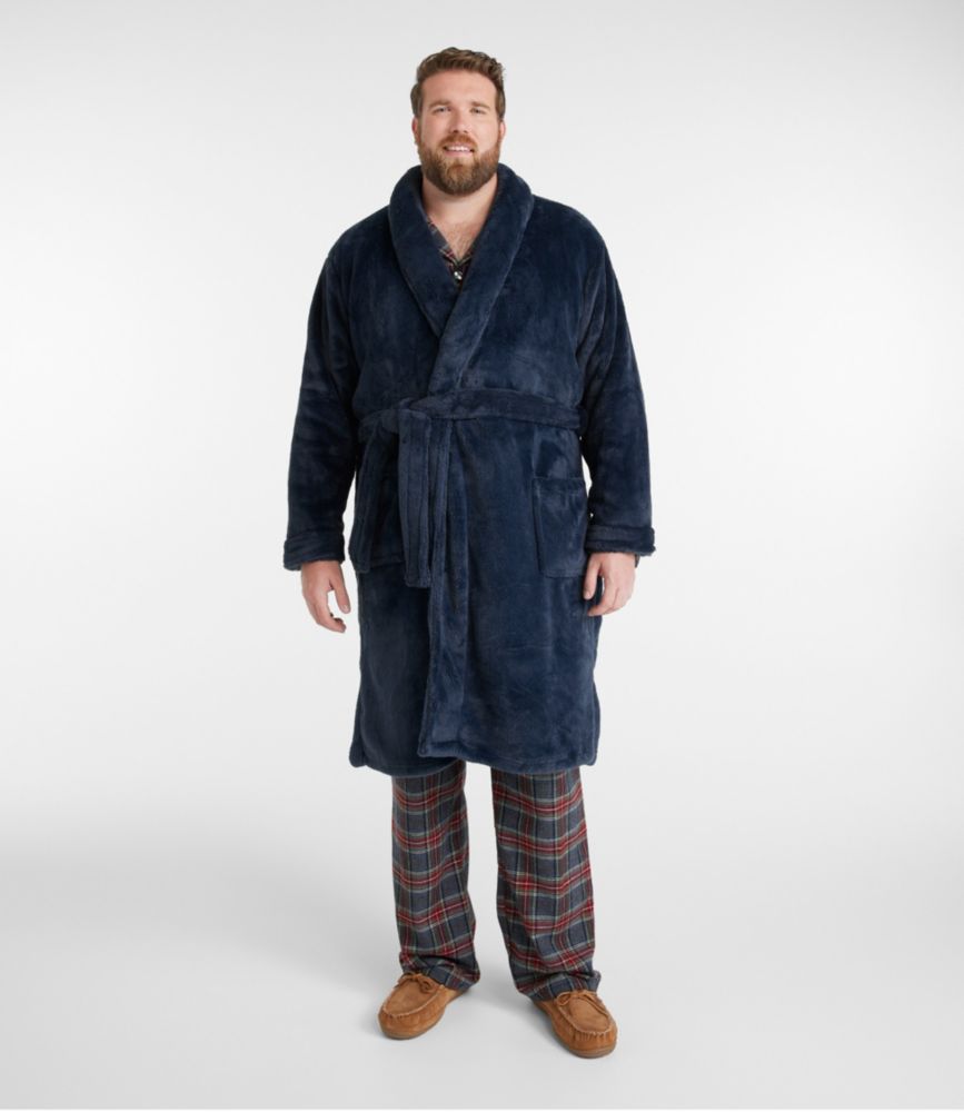 Men's Wicked Plush Robe, Classic Navy Plaid, small image number 4